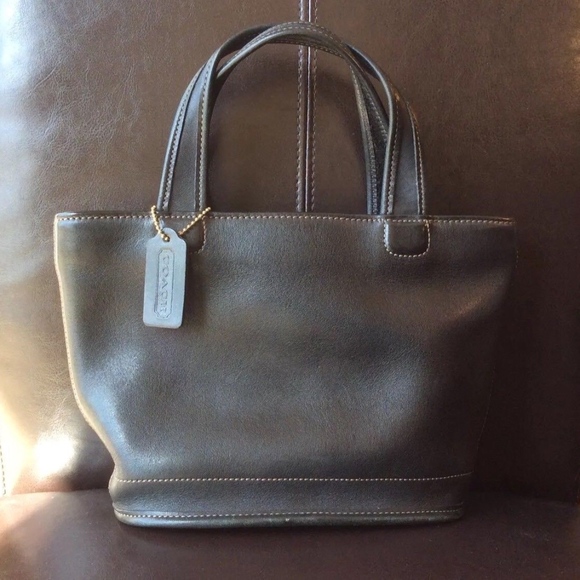 Coach Handbags - Vintage COACH Black Leather Satchel Handbag